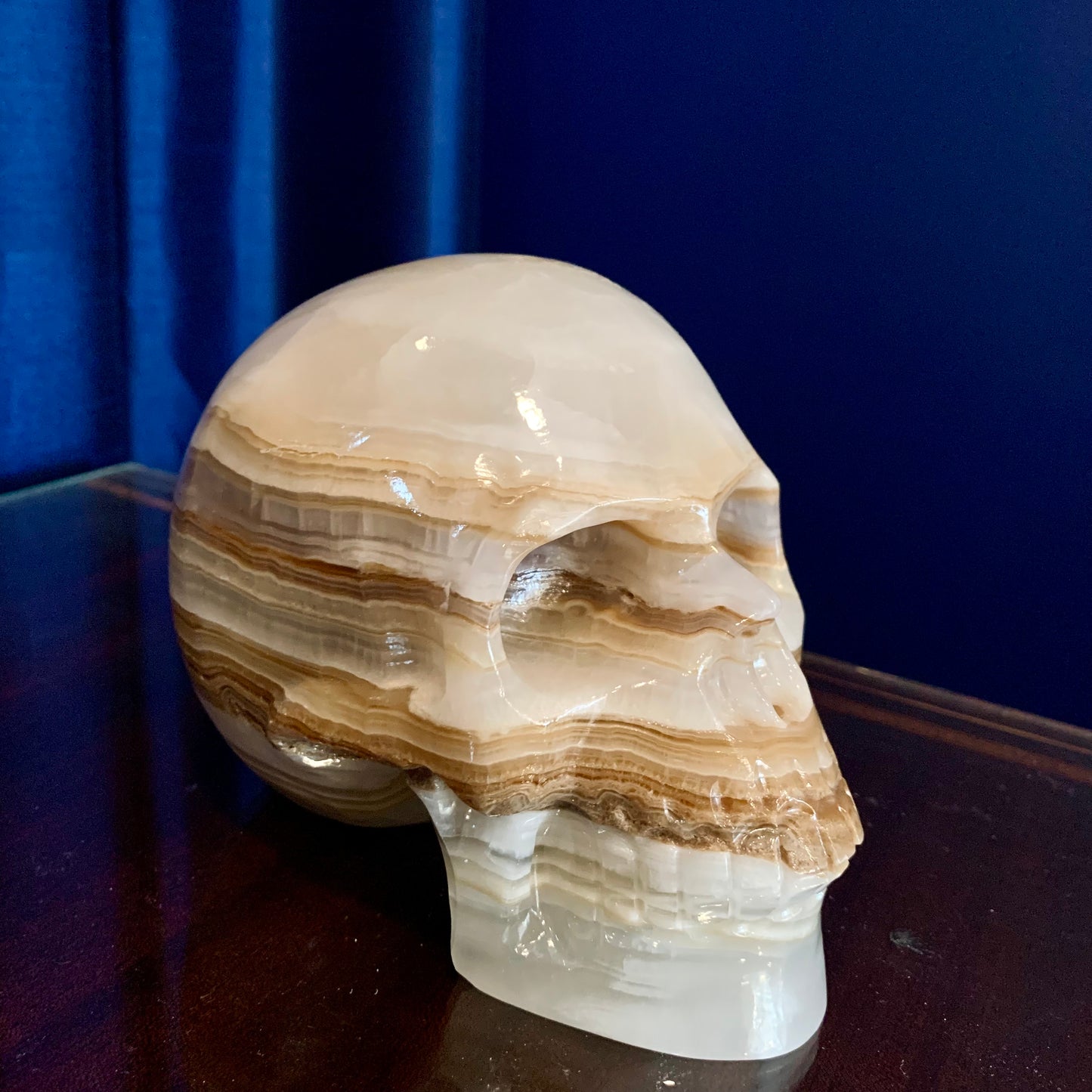 Amber Onyx Polished Skull