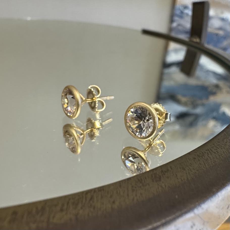 Champagne Zircon Studs