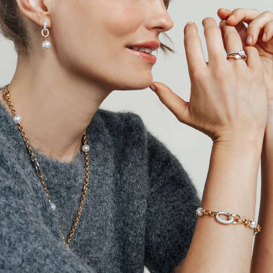 CZ Gold Bezel Double Ring