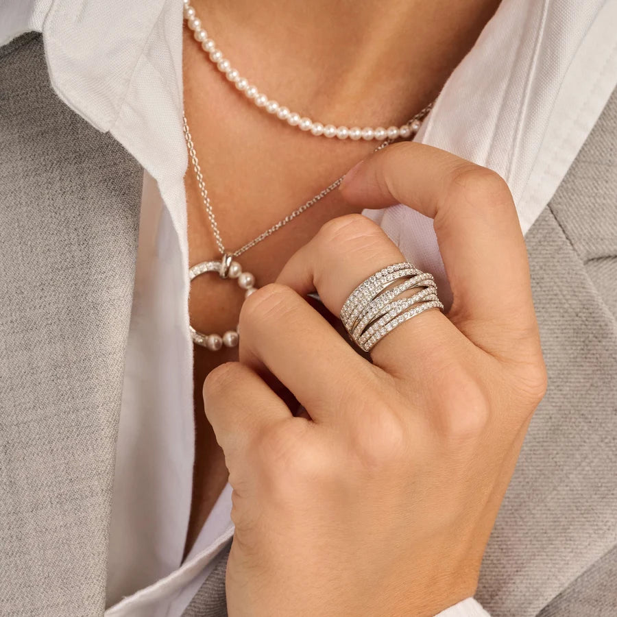 Stardust Zirconia Crossover Ring