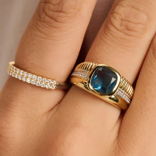 "Emory" Blue CZ Ring