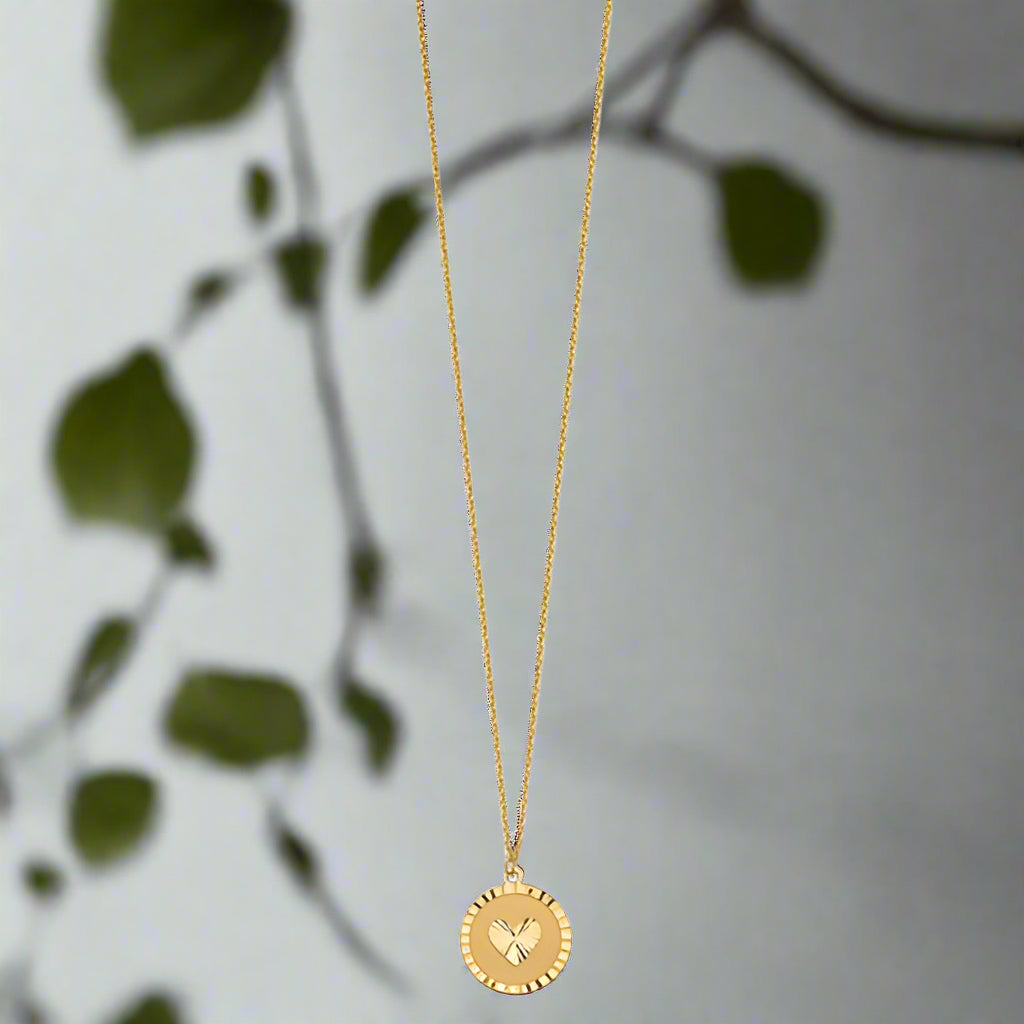 Diamond Cut Heart Necklace