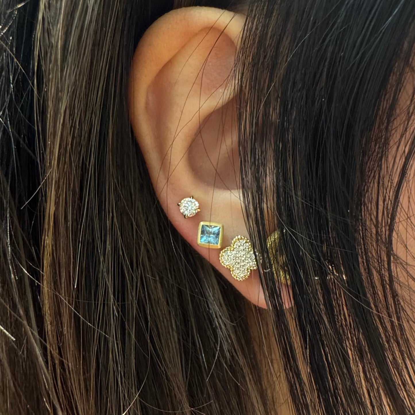 Aquamarine Princess Studs