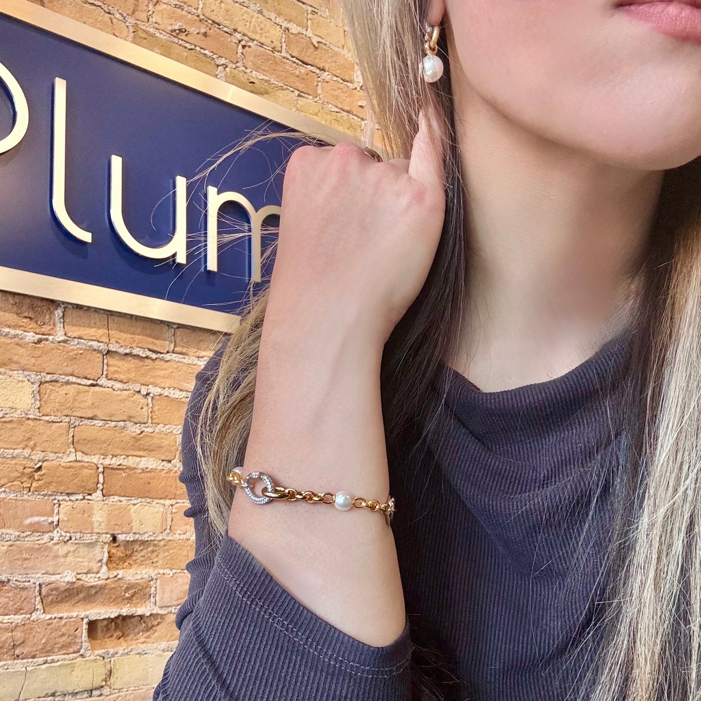 Pearl Ovals CZ Bracelet