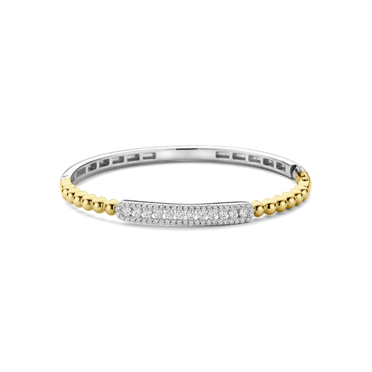 Bead Detail CZ Center Bangle