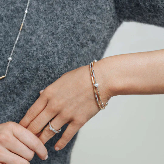 Pearl Station Bar Bracelet