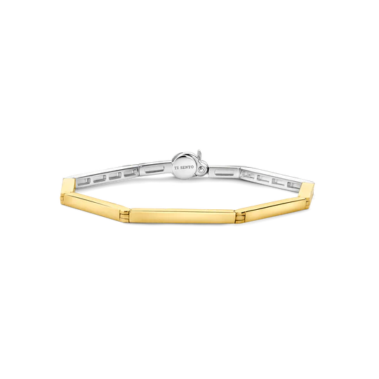 Gold Plate Octagon Hinged Bangle