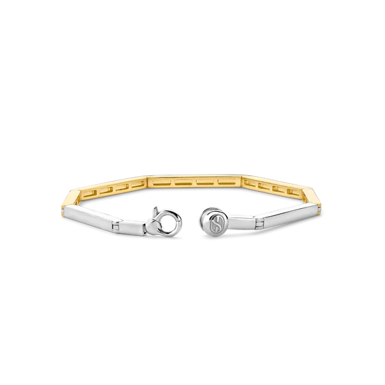 Gold Plate Octagon Hinged Bangle