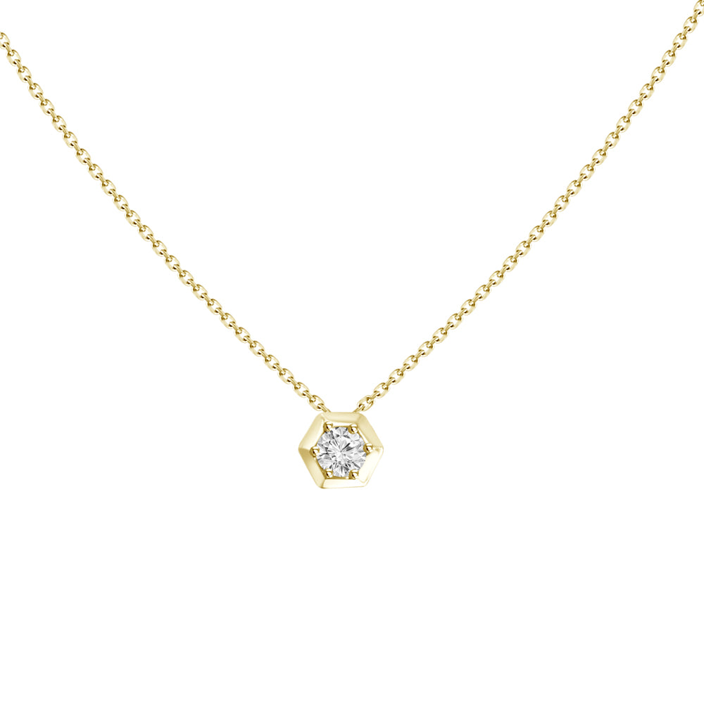 Petite Diamond Hexagon Necklace