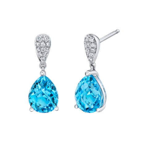 Pear Drop Blue Topaz Dangle