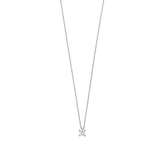 CZ Gold Plated Solitaire Necklace