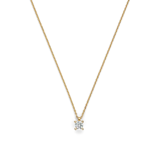 CZ Gold Plated Solitaire Necklace
