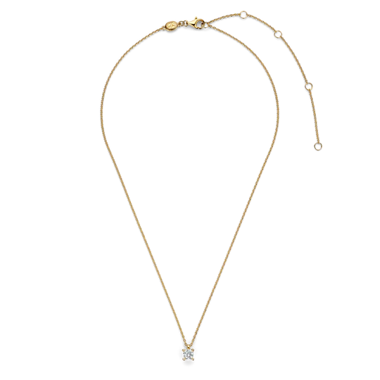 CZ Gold Plated Solitaire Necklace
