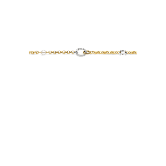 CZ Pearl Heavy Station Necklace