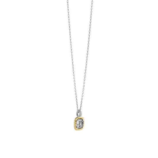 Grey CZ Solitaire Necklace