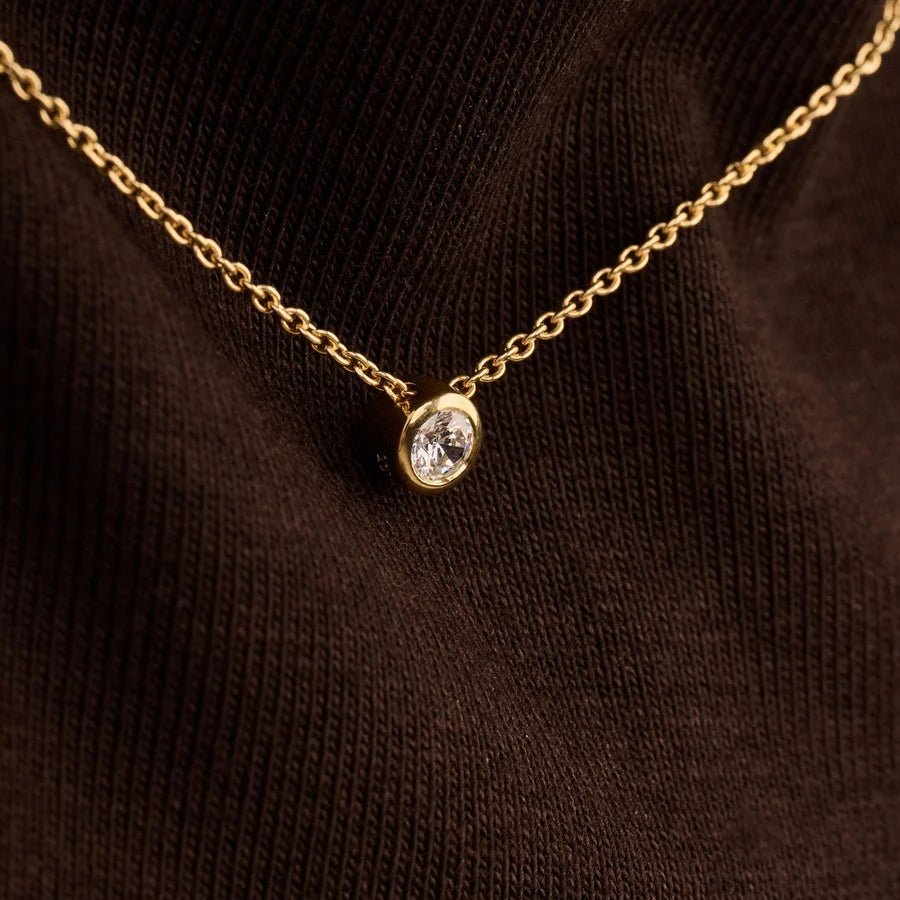 CZ Bezel Solitaire Necklace