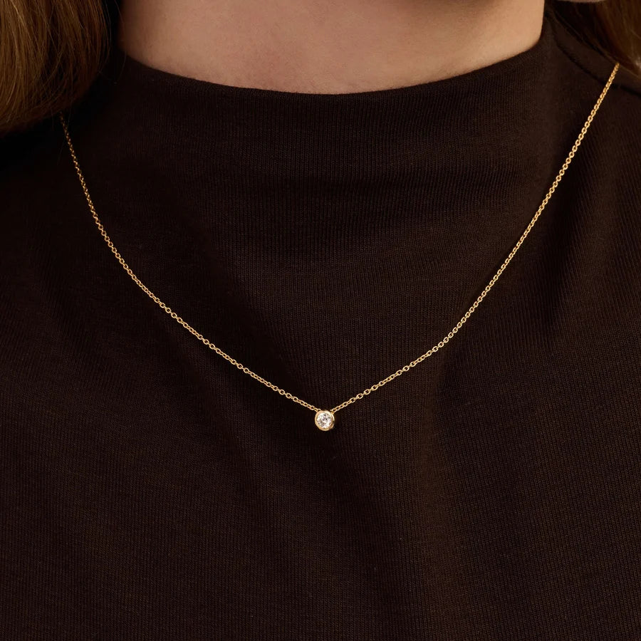CZ Bezel Solitaire Necklace
