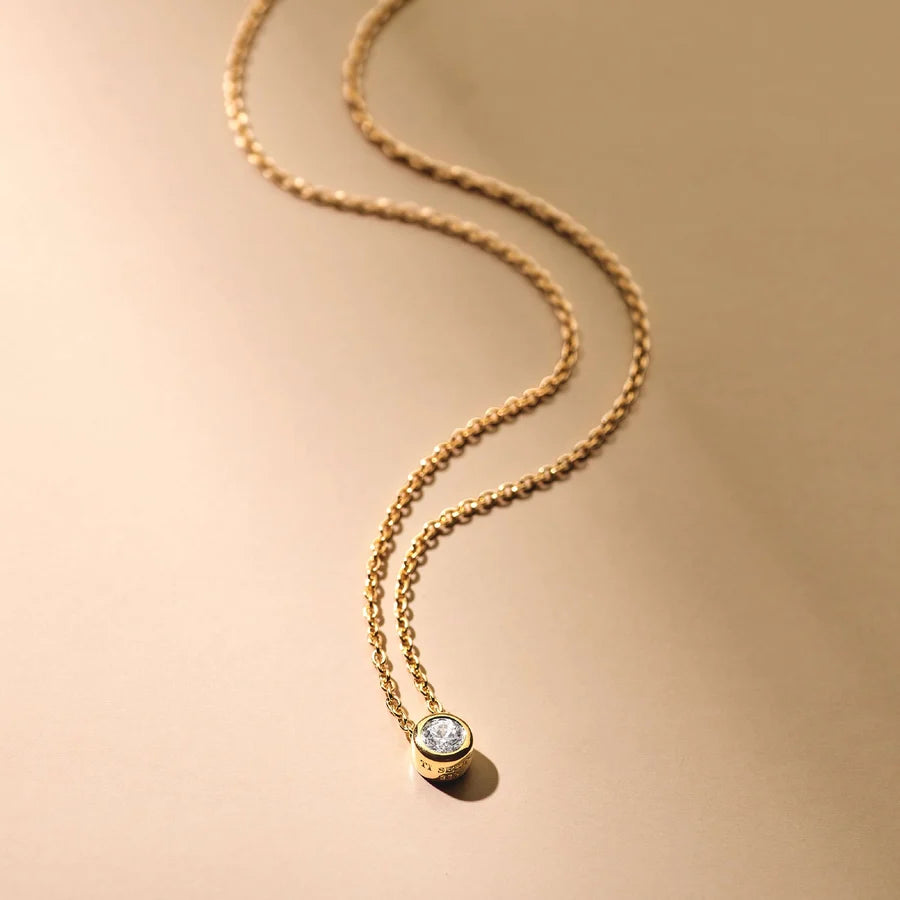 CZ Bezel Solitaire Necklace