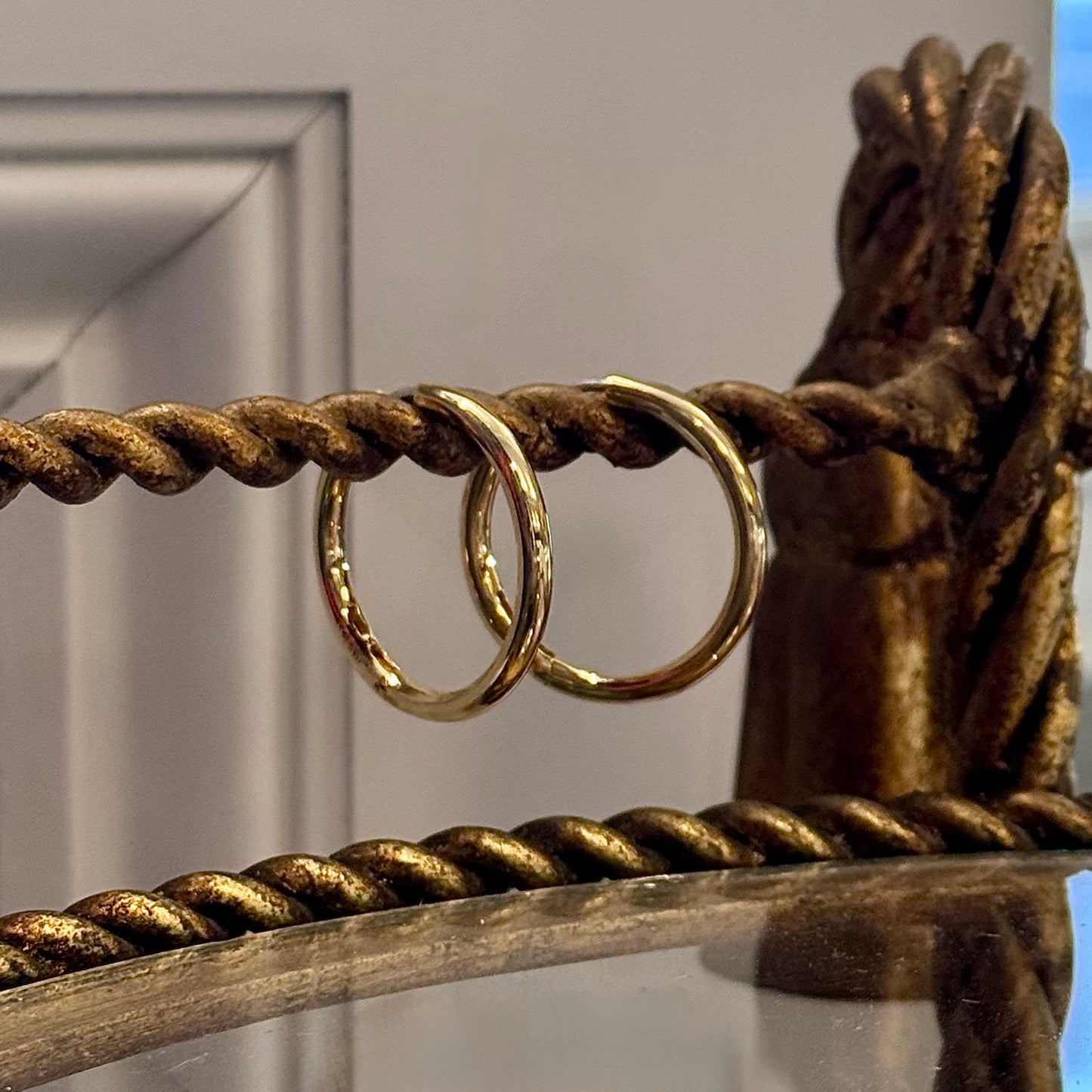 Yellow Gold Plated Sterling Silver Large Hinge Hoop Earrings