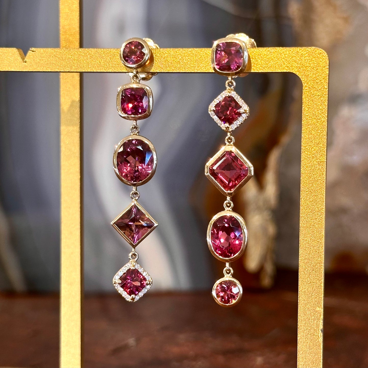 Pink Multi Dangle Earrings