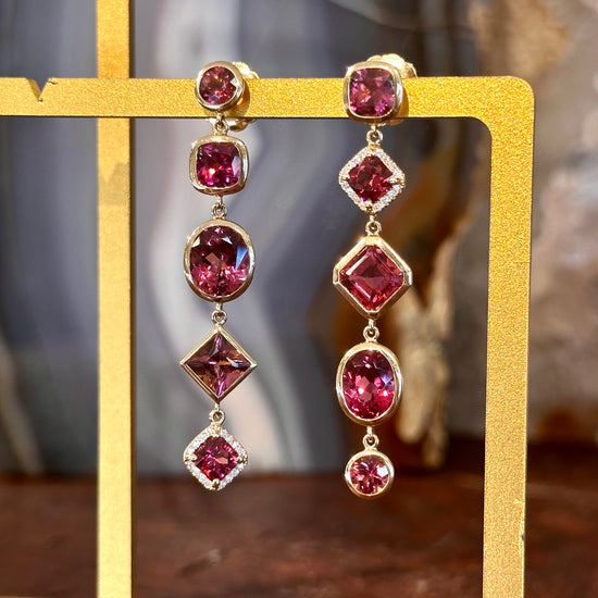 Pink Multi Dangle Earrings