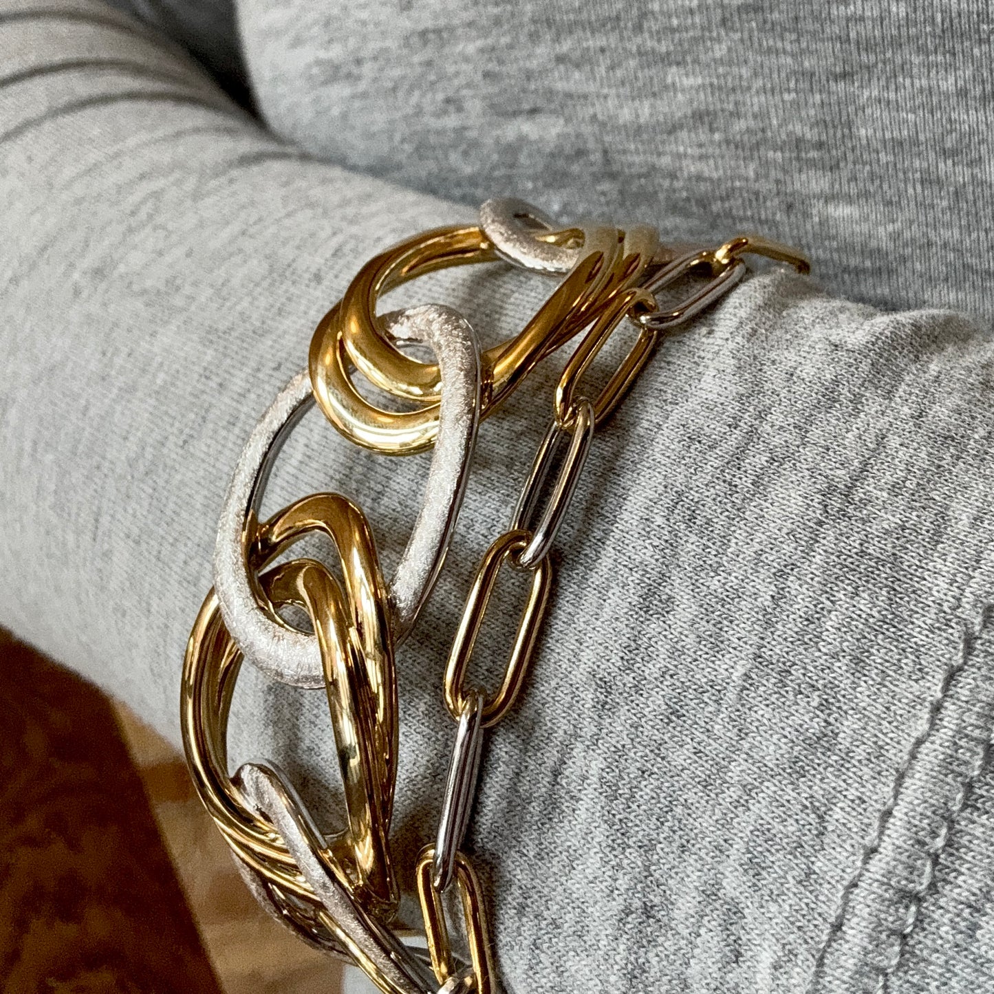 Overlapping Ovals Hinged Bracelet