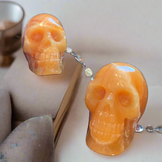 Orange Calcite Skull