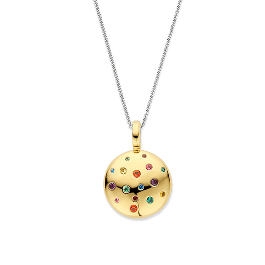 CZ Scatter Disc Necklace