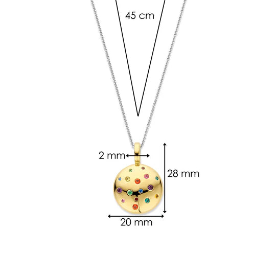 CZ Scatter Disc Necklace