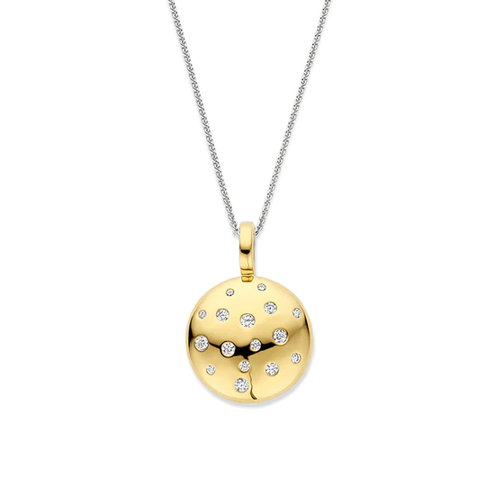 CZ Scatter Disc Necklace