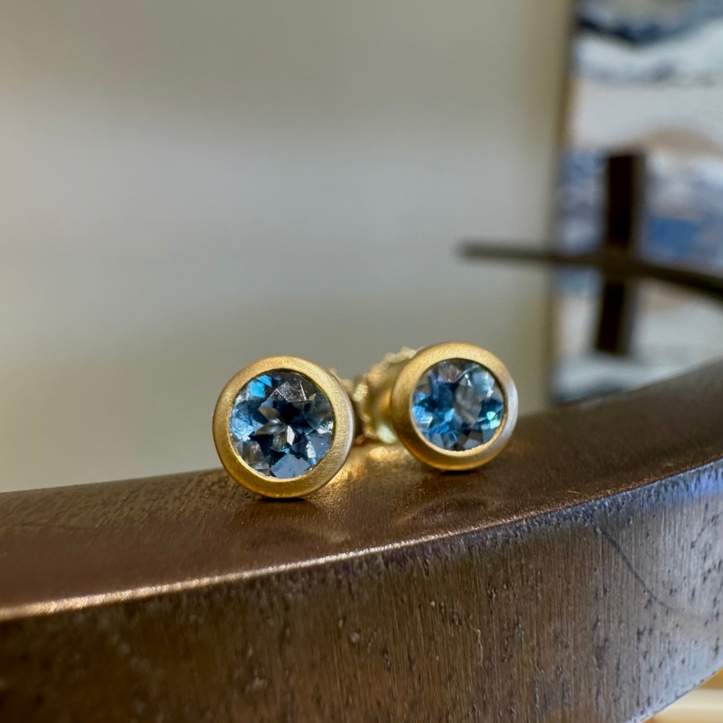 Aquamarine Studs