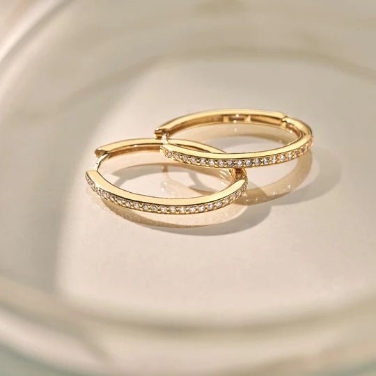 Cubic Zirconia Tennis Hoop Earrings
