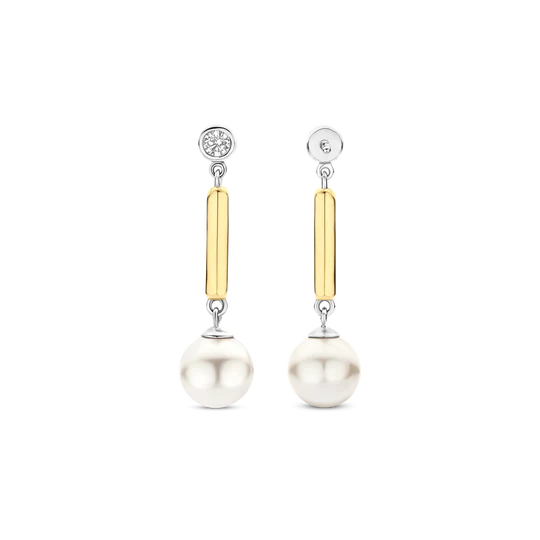 Gold Plated Bar Pearl Drops