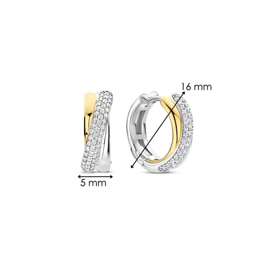 CZ Pavé Crossover Huggies