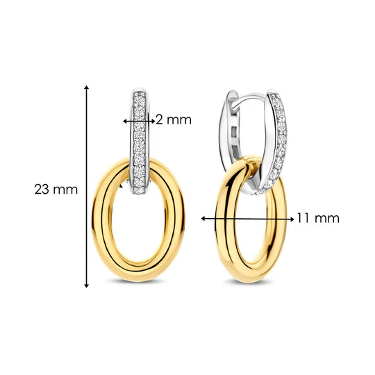 CZ Hinged Huggie with Gold Charm