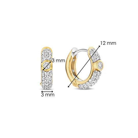 CZ Bezel Center Pavé Huggies