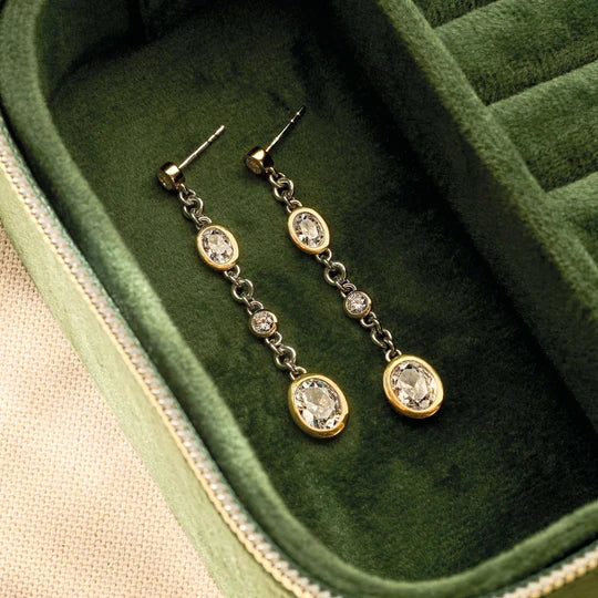 Oval Bezel Line Dangles