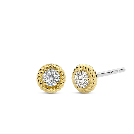 Rope Bezel CZ Studs