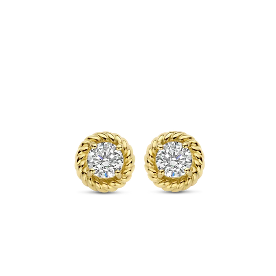 Rope Bezel CZ Studs