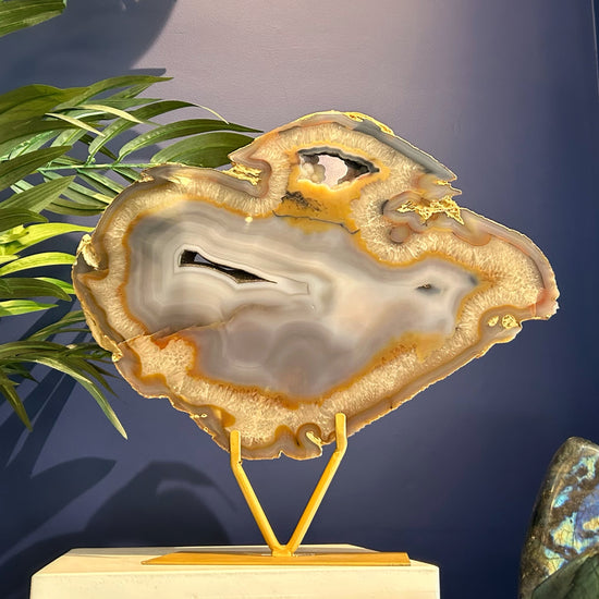 Sandstorm-Landscape Druzy Agate Slice