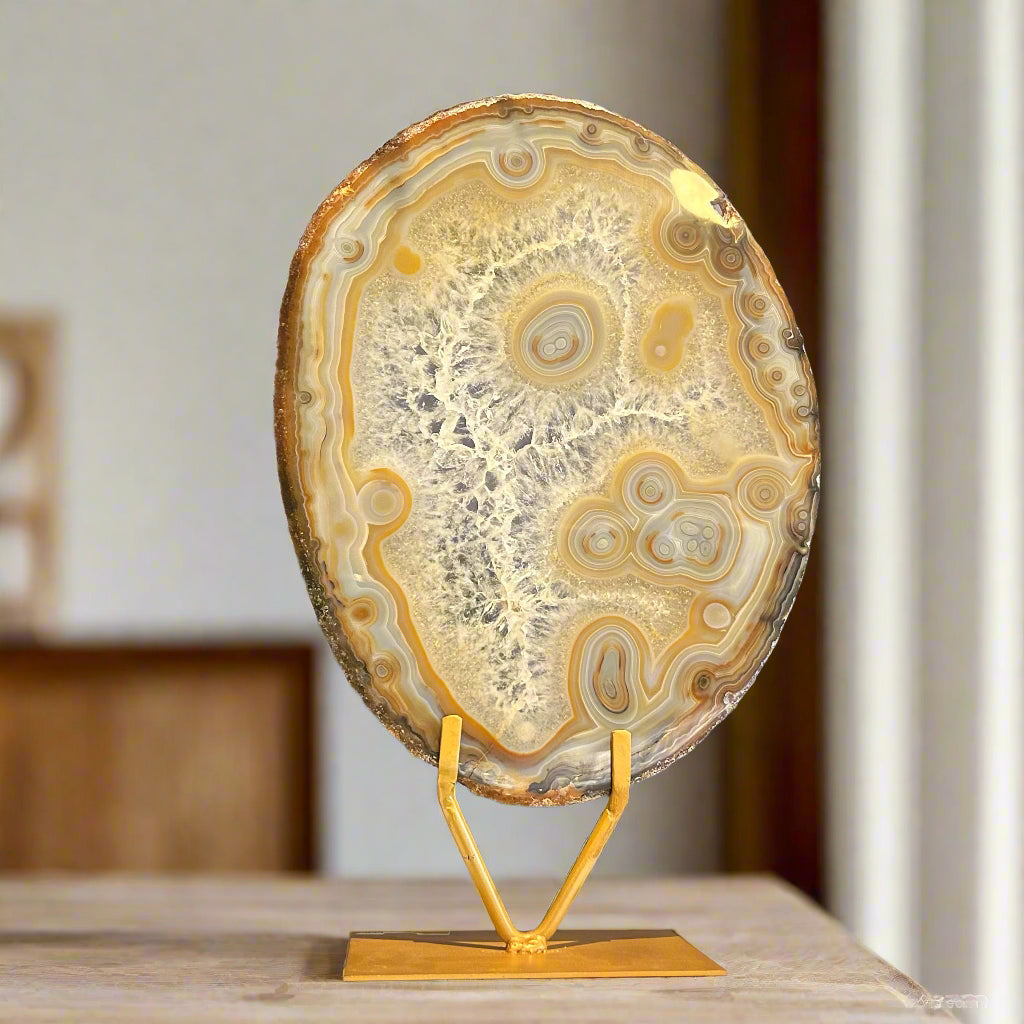 Marble Grey & Brown Agate Slice