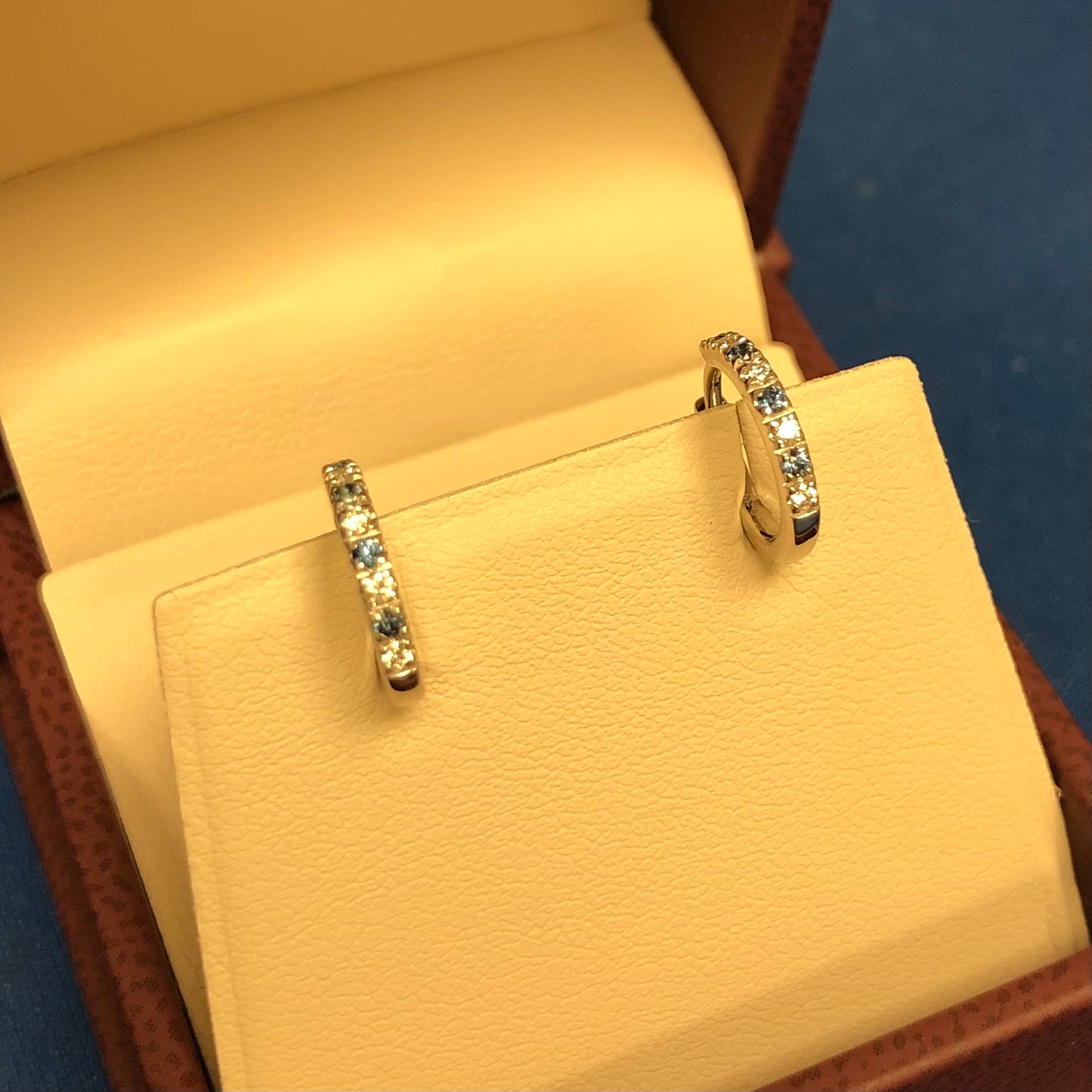 Sapphire Diamond Hoop Earrings