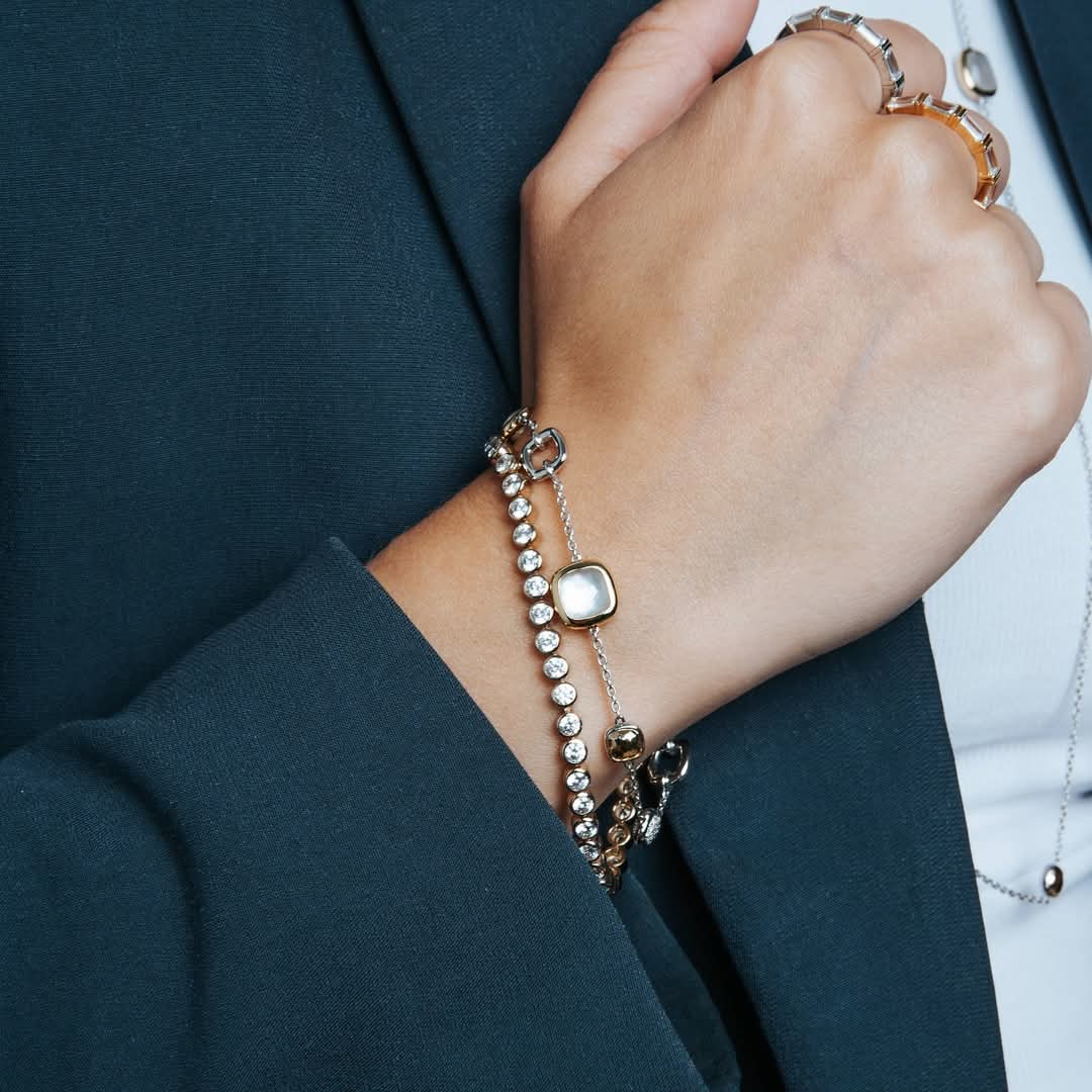 Cubic Zirconia Bezel Tennis Bracelet