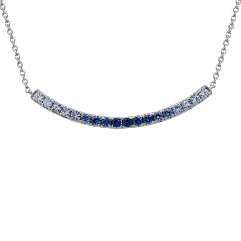 Ombre Blue Sapphire Smile Necklace