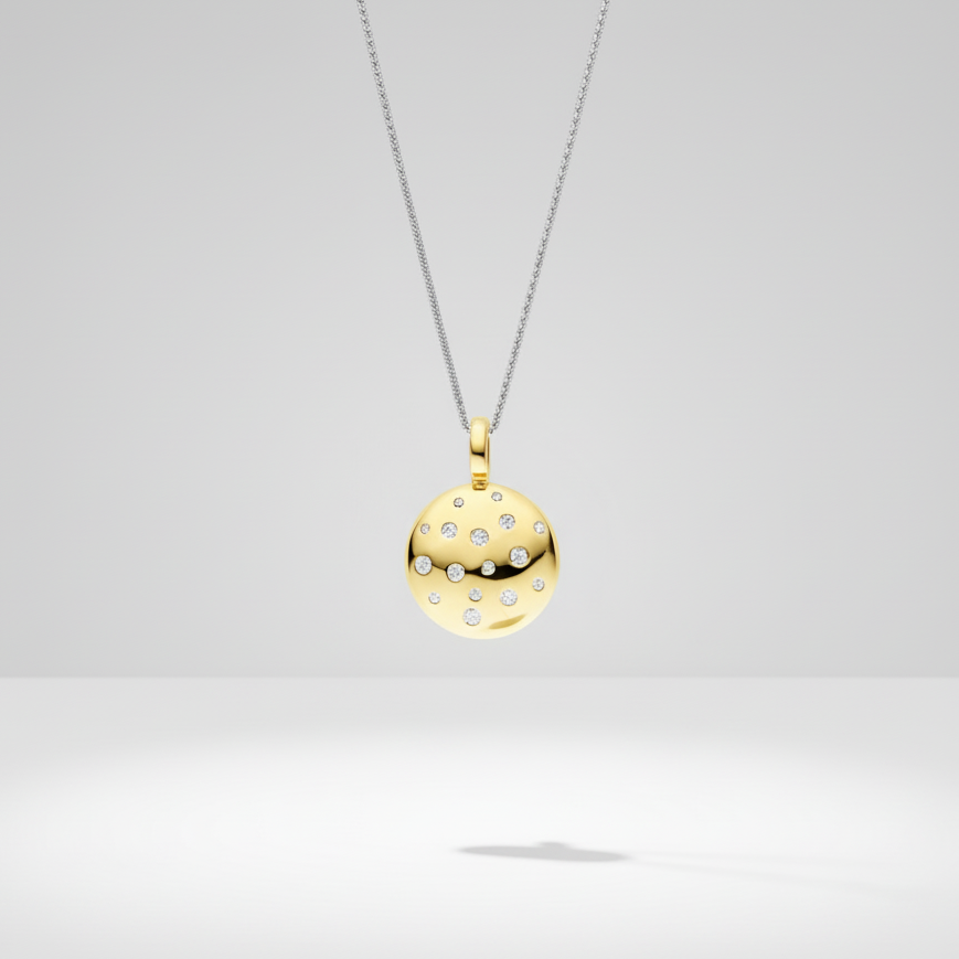 CZ Scatter Disc Necklace