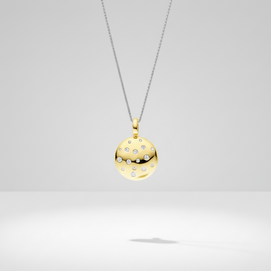 CZ Scatter Disc Necklace