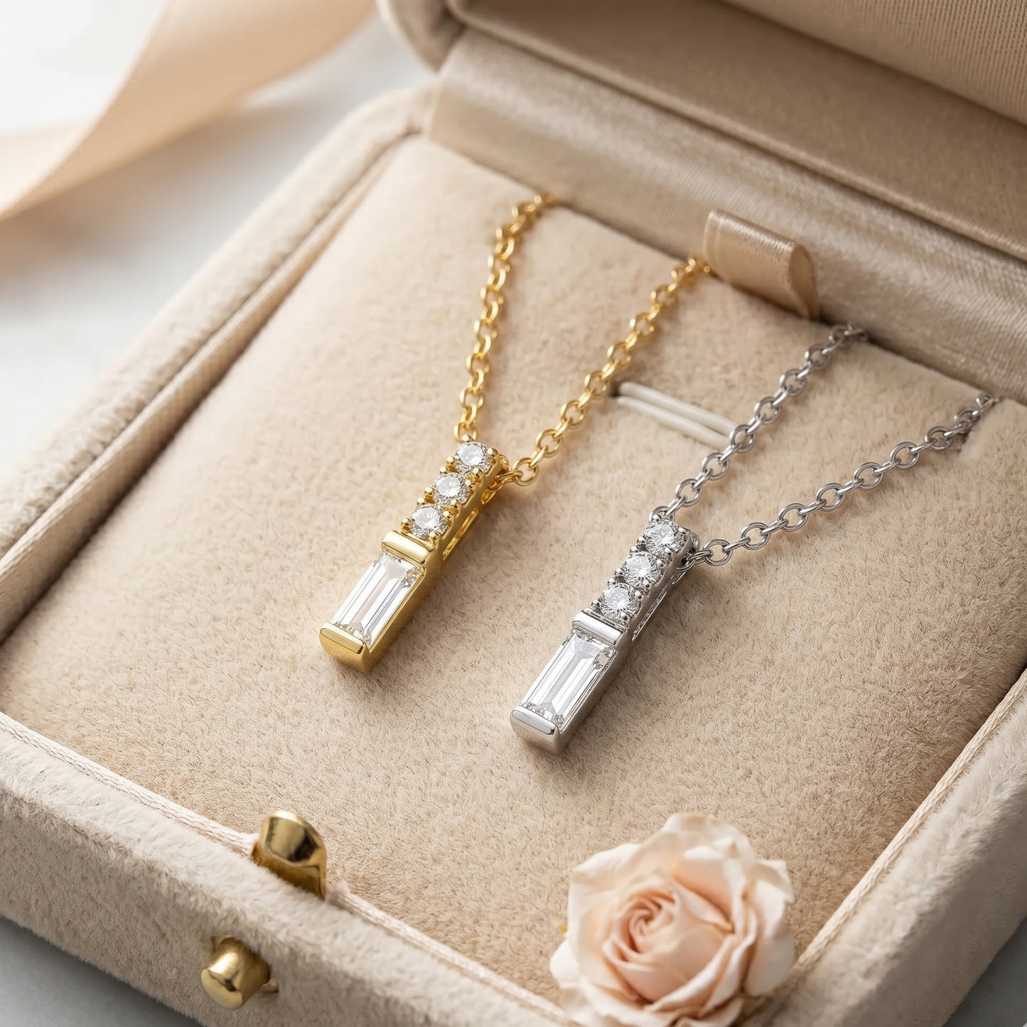 Diamond Baguette Necklace
