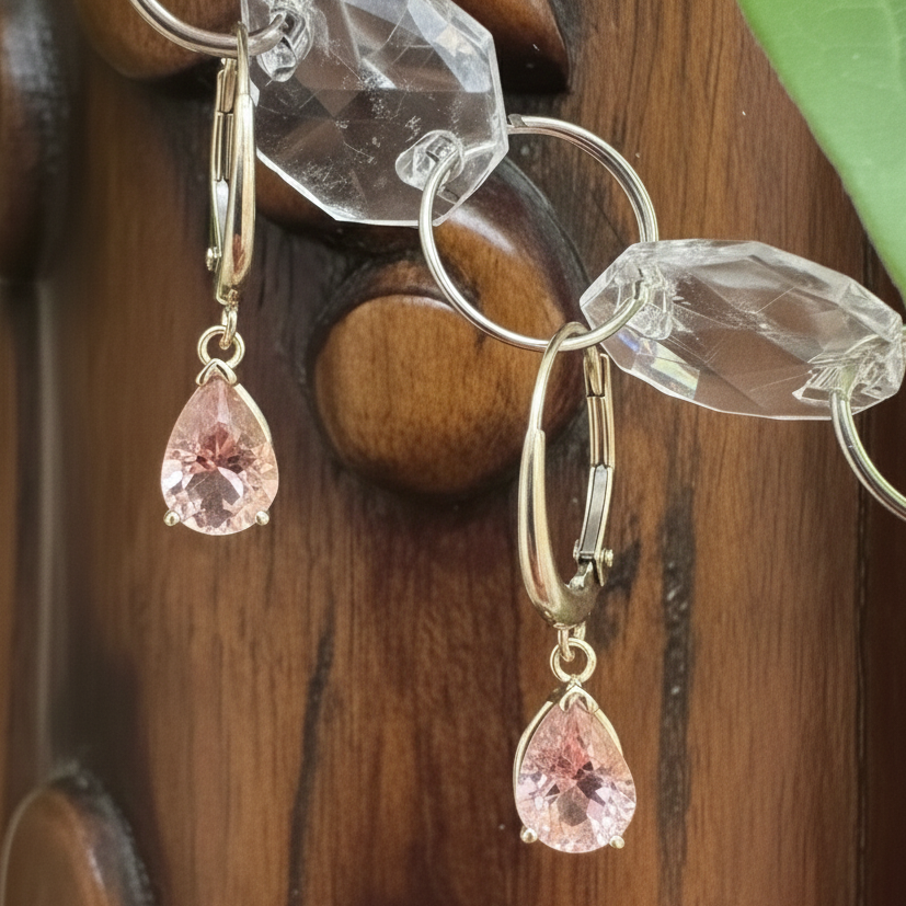 Pink Tourmaline Pear Drops