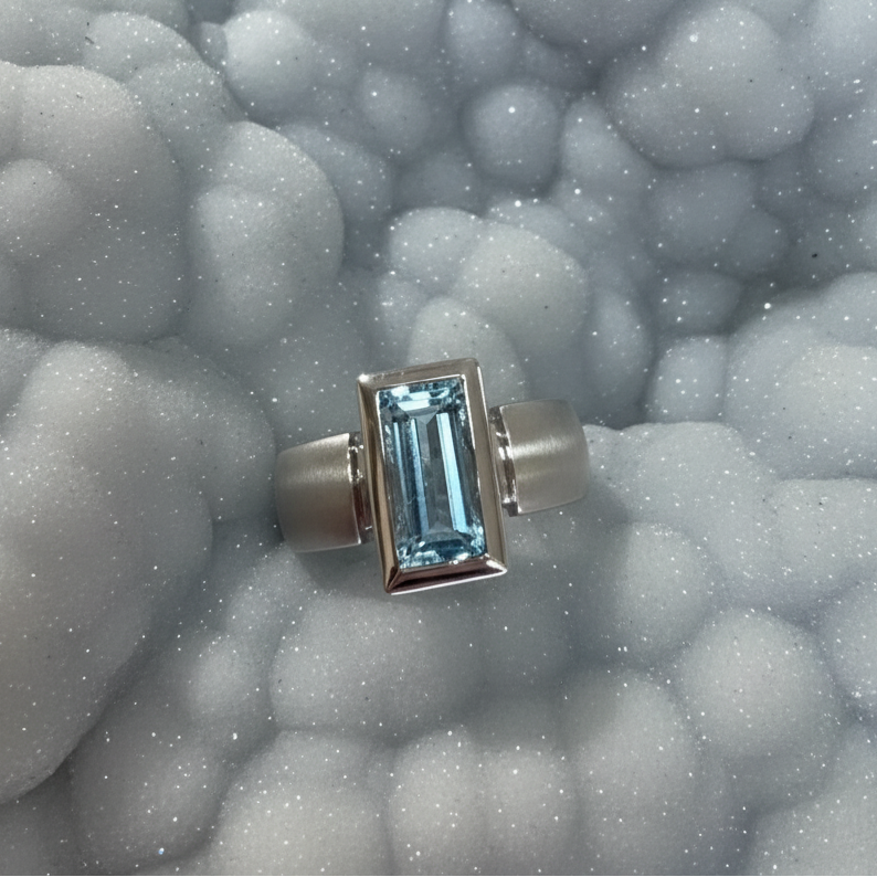 Blue Topaz Baguette Ring