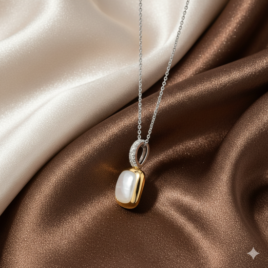 Mother Of Pearl Bezel Necklace